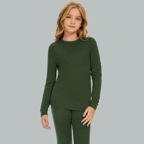 IGUANA Kid's Unisex 190 Merino Wool Base Layer Set Thermal Top and Bottom