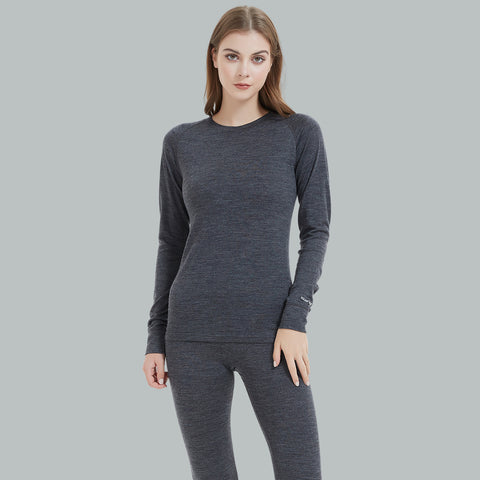 IGUANA Women's 190 Merino Wool Base Layer Set Thermal Top and Bottom