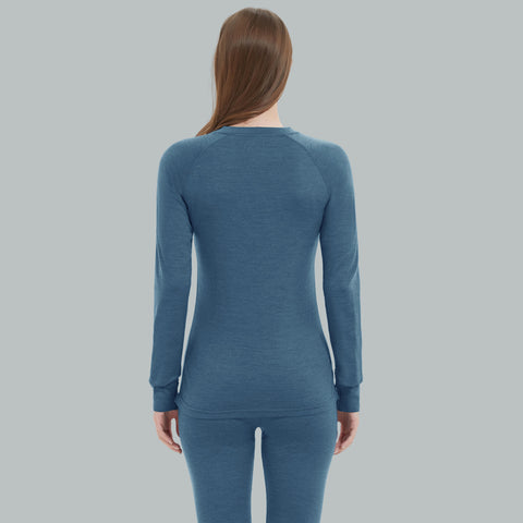 IGUANA Women's 190 Merino Wool Base Layer Set Thermal Top and Bottom