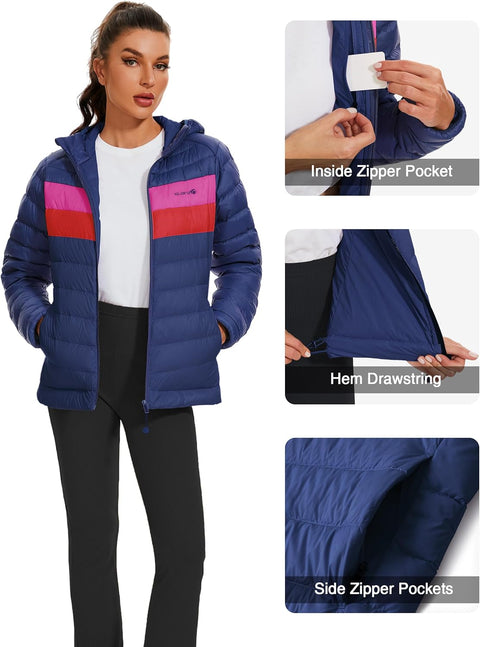 IGUANA Women's Lightweight Hooded Down Jacket