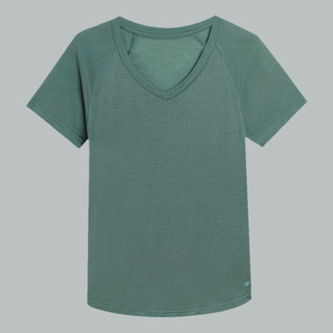 Women's Merino Wool Tencel Blend T-shirt, Lightweight Short Sleeve Top for Women